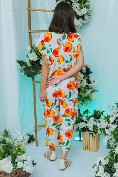 Peach Bloom Ruffle Jumpsuit
